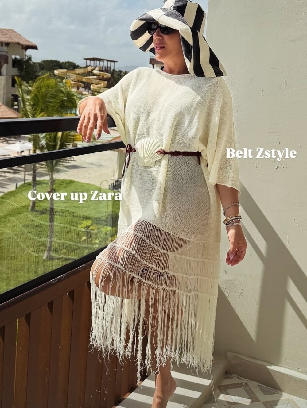Fringed Knit Swim Tunic Cover-Up